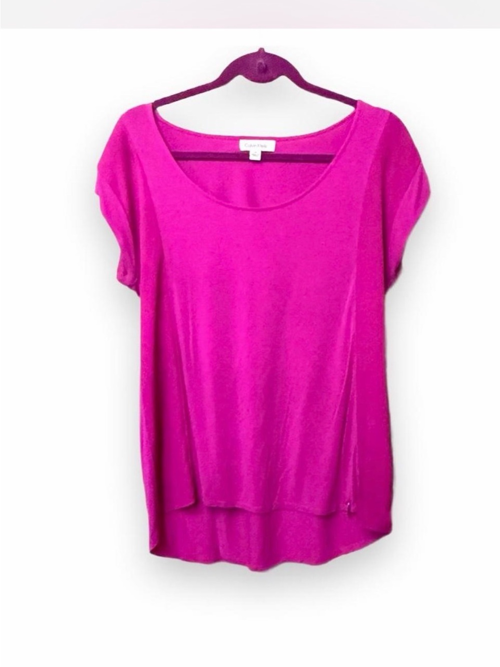 Calvin Klein Fuchsia Short Sleeve Blouse Sz M